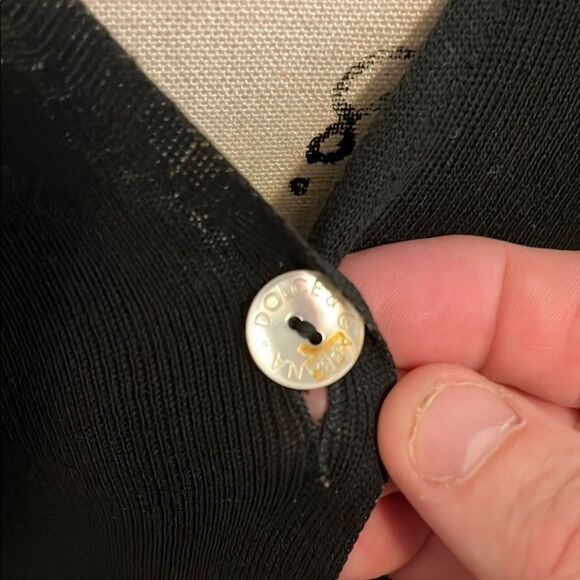 Dolce & Gabbana Black Semi Sheer Button-Up Cardigan Luxury Office Minimalist - Picture 4 of 10